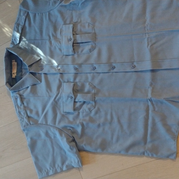 🆕 VINTAGE +PLUS HORACE Professionals WORK SHIRT w/ Pockets & Shoulder Lapels!! - Picture 6 of 6